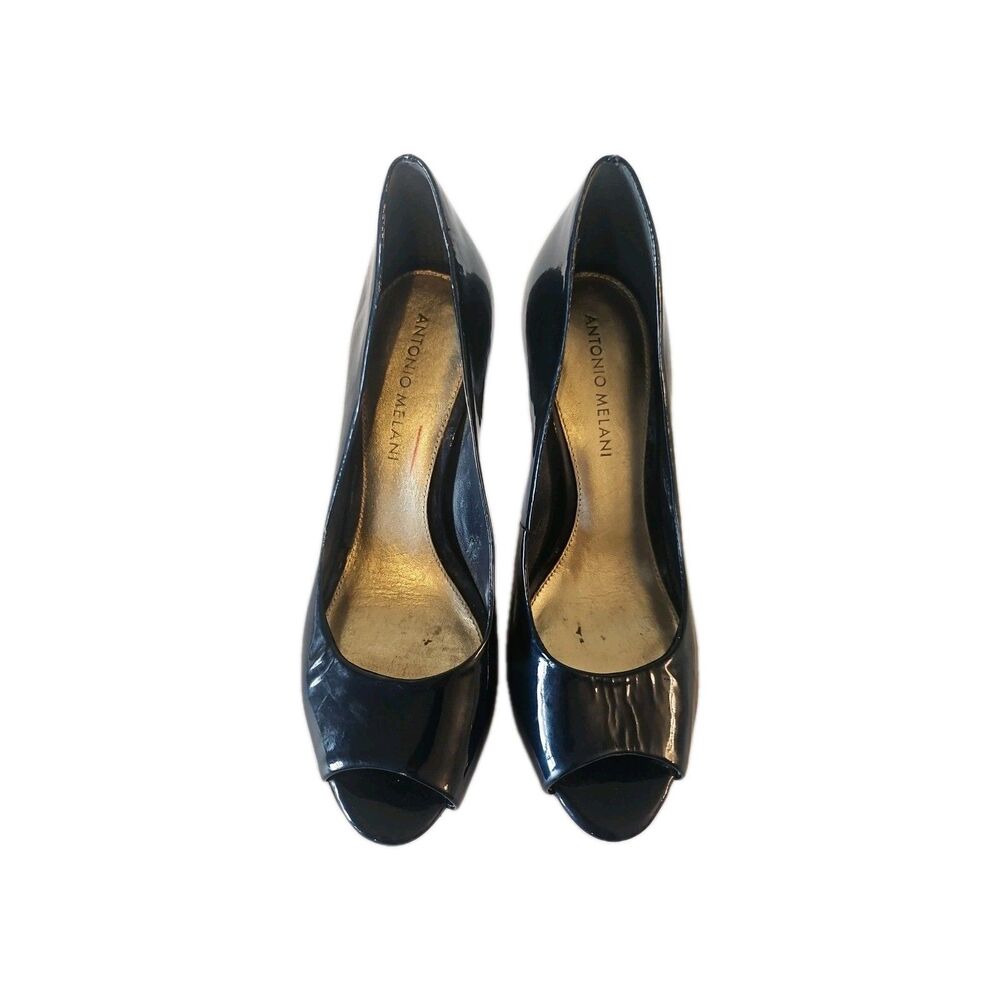 Antonio Melani Black Leather Classic Pumps Size 6.5 - Picture 6 of 6